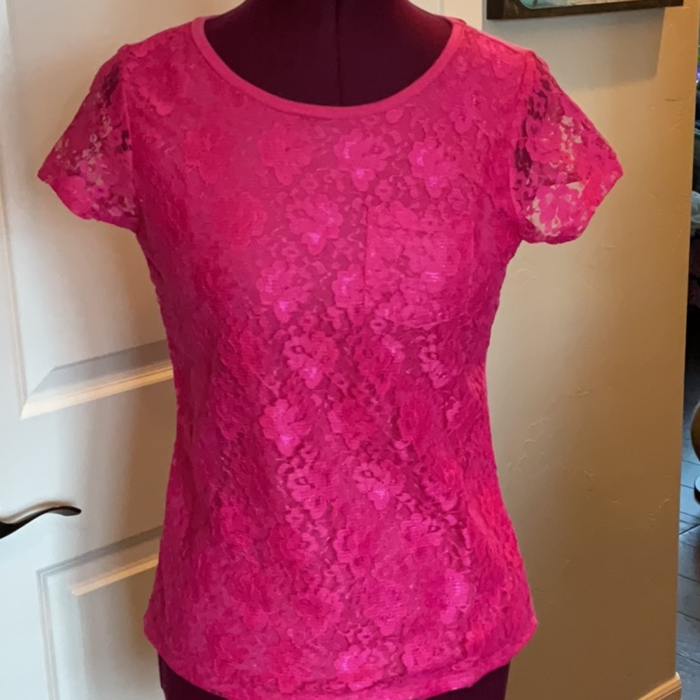 NWT Epic Threads Brand Fuchsia Purple Short Sleeve Top